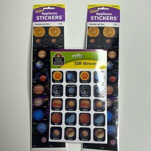 Set of 3 packs of planet and sun stickers